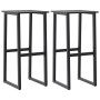 Taburetes de bar 2 unidades acero negro 38x38x80 cm en Sillas de jardín | Comprar online en Foru.es