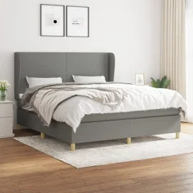 Boxspringbett mit dunkelgrauer Stoffmatratze 160x200 cm von vidaXL, Betten und Lattenroste - Ref: Foro24-3128374, Preis: 562,...