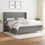 Cama box spring con colchón tela gris oscuro 160x200 cm de vidaXL, Camas y somieres - Ref: Foro24-3128374, Precio: 578,90 €, ...