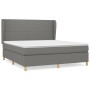 Cama box spring con colchón tela gris oscuro 160x200 cm de vidaXL, Camas y somieres - Ref: Foro24-3128374, Precio: 578,90 €, ...
