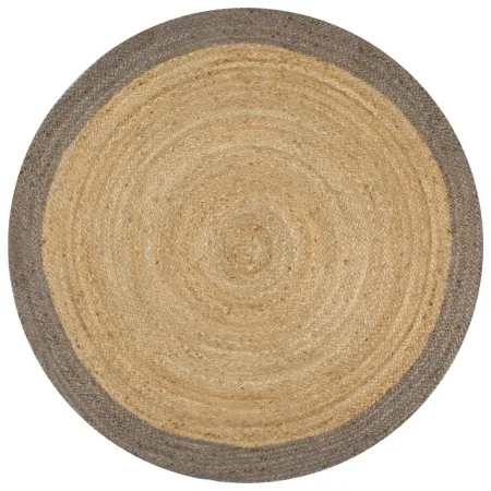 Alfombra hecha a mano de yute con borde gris 120 cm de vidaXL, Alfombras - Ref: Foro24-133675, Precio: 70,13 €, Descuento: %