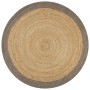 Alfombra hecha a mano de yute con borde gris 120 cm de vidaXL, Alfombras - Ref: Foro24-133675, Precio: 71,62 €, Descuento: %