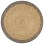 Alfombra hecha a mano de yute con borde gris 120 cm de vidaXL, Alfombras - Ref: Foro24-133675, Precio: 70,13 €, Descuento: %