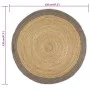 Alfombra hecha a mano de yute con borde gris 120 cm de vidaXL, Alfombras - Ref: Foro24-133675, Precio: 70,13 €, Descuento: %