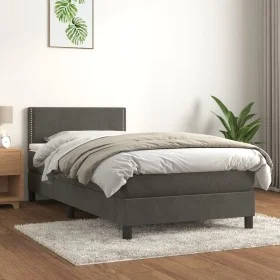 Box spring bed with dark gray velvet mattress 80x200 cm by vidaXL, Beds and slatted bases - Ref: Foro24-3141210, Price: 270,7...