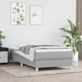 Light gray fabric bed frame 100x200 cm by vidaXL, Beds and slatted bases - Ref: Foro24-3120590, Price: 71,54 €, Discount: %