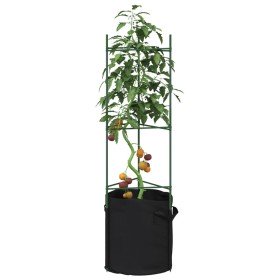 Tutor para tomates con bolsa 2 uds de acero y PP 116 cm en Soportes para macetas | Comprar online en Foru.es