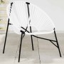 Silla de jardín con forma huevo ratán sintético blanco y negro en Sillas de jardín | Comprar online en Foru.es