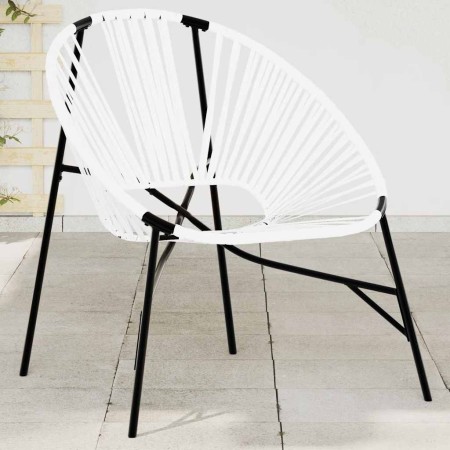 Silla de jardín con forma huevo ratán sintético blanco y negro en Sillas de jardín | Comprar online en Foru.es