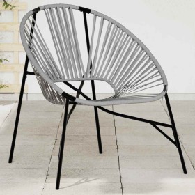 Silla de jardín con forma de huevo ratán sintético negro y gris en Sillas de jardín | Comprar online en Foru.es
