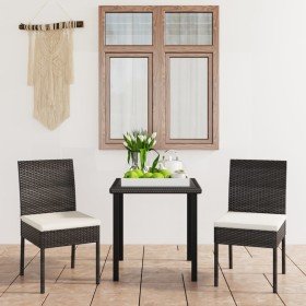 Conjunto de comedor de jardín 3 piezas ratán sintético negro en Conjuntos de jardín | Comprar online en Foru.es