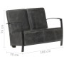 Sofá de 2 plazas cuero auténtico gris envejecido de vidaXL, Sillones - Ref: Foro24-321866, Precio: 371,49 €, Descuento: %