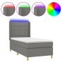 Cama box spring colchón y luces LED tela gris oscuro 90x190 cm de vidaXL, Camas y somieres - Ref: Foro24-3138838, Precio: 338...