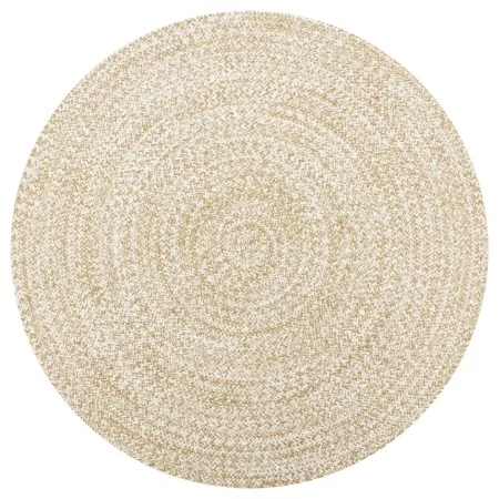 Alfombra de yute tejida a mano blanco y natural 120 cm de vidaXL, Alfombras - Ref: Foro24-133723, Precio: 43,48 €, Descuento: %