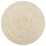 Alfombra de yute tejida a mano blanco y natural 120 cm de vidaXL, Alfombras - Ref: Foro24-133723, Precio: 51,35 €, Descuento: %