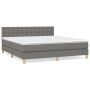 Cama box spring con colchón tela gris oscuro 180x200 cm de vidaXL, Camas y somieres - Ref: Foro24-3140954, Precio: 581,96 €, ...