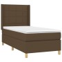 Cama box spring colchón y luces LED tela marrón oscuro 90x200cm de vidaXL, Camas y somieres - Ref: Foro24-3138848, Precio: 35...