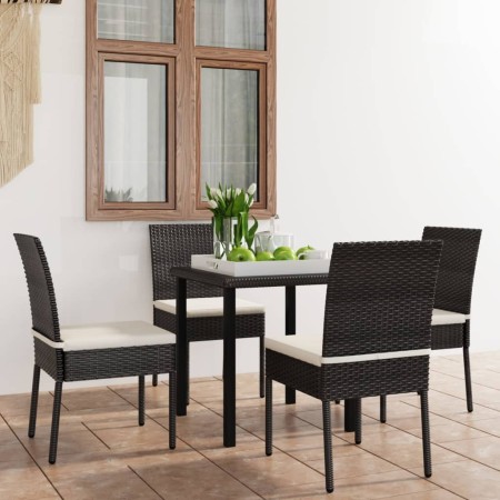 Conjunto de comedor de jardín 5 piezas ratán sintético negro en Conjuntos de jardín | Comprar online en Foru.es
