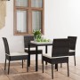 Conjunto de comedor de jardín 5 piezas ratán sintético negro en Conjuntos de jardín | Comprar online en Foru.es