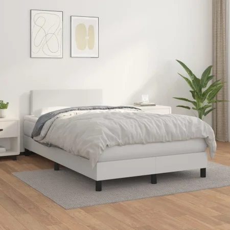 Boxspringbett mit weißer Kunstledermatratze 120x200 cm von vidaXL, Betten und Lattenroste - Ref: Foro24-3140994, Preis: 363,6...