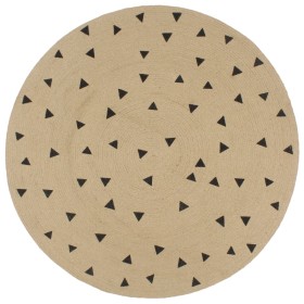 Alfombra de yute tejida a mano estampado de triángulos 120 cm de vidaXL, Alfombras - Ref: Foro24-133690, Precio: 36,60 €, Des...