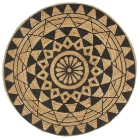 Alfombra de yute tejida a mano con estampado negro 150 cm de vidaXL, Alfombras - Ref: Foro24-133700, Precio: 69,35 €, Descuen...