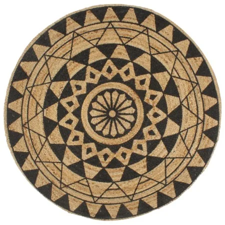 Alfombra de yute tejida a mano con estampado negro 150 cm de vidaXL, Alfombras - Ref: Foro24-133700, Precio: 69,35 €, Descuen...