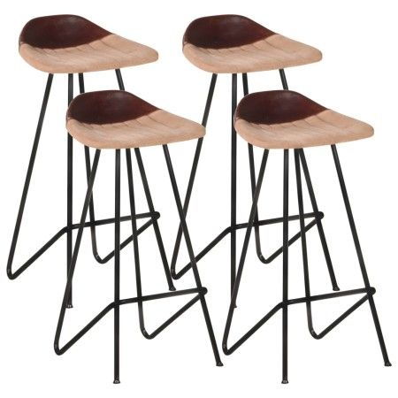 Taburetes de cocina 4 unidades cuero auténtico marrón de vidaXL, Taburetes de cocina - Ref: Foro24-320646, Precio: 171,86 €, ...
