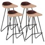 Taburetes de cocina 4 unidades cuero auténtico marrón de vidaXL, Taburetes de cocina - Ref: Foro24-320646, Precio: 171,86 €, ...