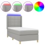 Cama box spring colchón y luces LED tela gris claro 100x200 cm de vidaXL, Camas y somieres - Ref: Foro24-3138853, Precio: 357...