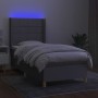Cama box spring colchón y luces LED tela gris claro 100x200 cm de vidaXL, Camas y somieres - Ref: Foro24-3138853, Precio: 357...