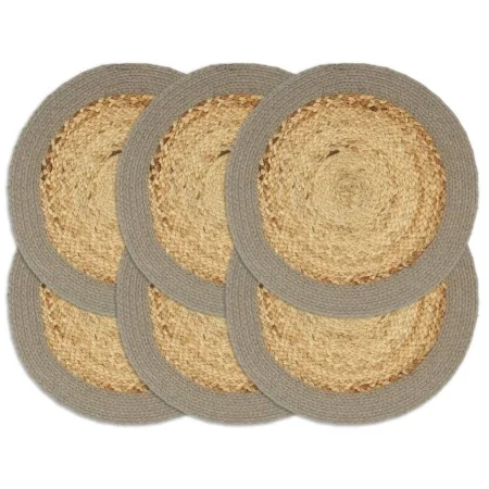 Mantel individual 6 uds yute y algodón natural y gris 38 cm de vidaXL, Manteles individuales - Ref: Foro24-133861, Precio: 24...