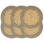 Mantel individual 6 uds yute y algodón natural y gris 38 cm de vidaXL, Manteles individuales - Ref: Foro24-133861, Precio: 24...