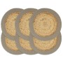 Mantel individual 6 uds yute y algodón natural y gris 38 cm de vidaXL, Manteles individuales - Ref: Foro24-133861, Precio: 24...