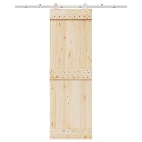 Kit de herrajes para puerta corredera 200 cm acero plateado en Materiales de construcción | Comprar online en Foru.es