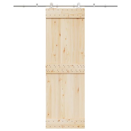 Kit de herrajes para puerta corredera 200 cm acero plateado en Materiales de construcción | Comprar online en Foru.es