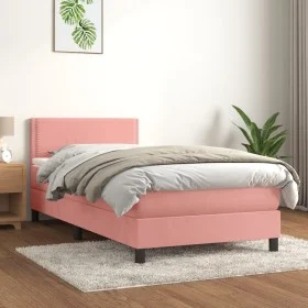 Cama box spring con colchón terciopelo rosa 80x200 cm de vidaXL, Camas y somieres - Ref: Foro24-3141214, Precio: 275,86 €, De...