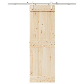 Kit de herrajes para puerta corredera 200 cm acero plateado en Materiales de construcción | Comprar online en Foru.es