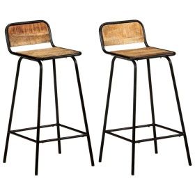 Taburetes de cocina 2 unidades madera maciza de mango de vidaXL, Taburetes de cocina - Ref: Foro24-321953, Precio: 157,15 €, ...