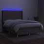 Cama box spring colchón y luces LED tela gris taupe 140x200 cm de vidaXL, Camas y somieres - Ref: Foro24-3138881, Precio: 505...