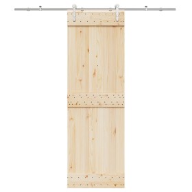 Kit de herrajes para puerta corredera 200 cm acero plateado en Materiales de construcción | Comprar online en Foru.es