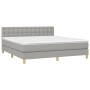 Cama box spring con colchón tela gris claro 180x200 cm de vidaXL, Camas y somieres - Ref: Foro24-3140953, Precio: 536,09 €, D...