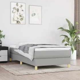 Light gray fabric bed frame 90x200 cm by vidaXL, Beds and slatted bases - Ref: Foro24-3120582, Price: 78,71 €, Discount: %