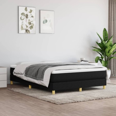 Estructura de cama de tela negro 140x190 cm de vidaXL, Camas y somieres - Ref: Foro24-3120608, Precio: 130,24 €, Descuento: %