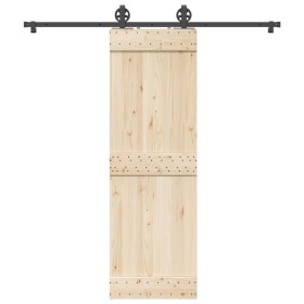 Kit de herrajes para puertas correderas acero negro 200 cm en Materiales de construcción | Comprar online en Foru.es
