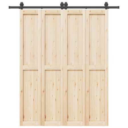 Kit de herrajes para puertas correderas acero negro 200 cm en Materiales de construcción | Comprar online en Foru.es