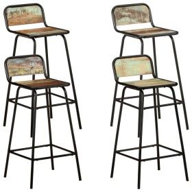 Taburetes de cocina 4 unidades madera maciza reciclada de vidaXL, Taburetes de cocina - Ref: Foro24-321956, Precio: 360,51 €,...