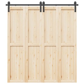 Kit de herrajes para puertas correderas acero negro 200 cm en Materiales de construcción | Comprar online en Foru.es