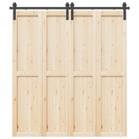 Kit de herrajes para puertas correderas acero negro 200 cm en Materiales de construcción | Comprar online en Foru.es