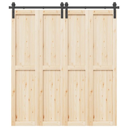 Kit de herrajes para puertas correderas acero negro 200 cm en Materiales de construcción | Comprar online en Foru.es